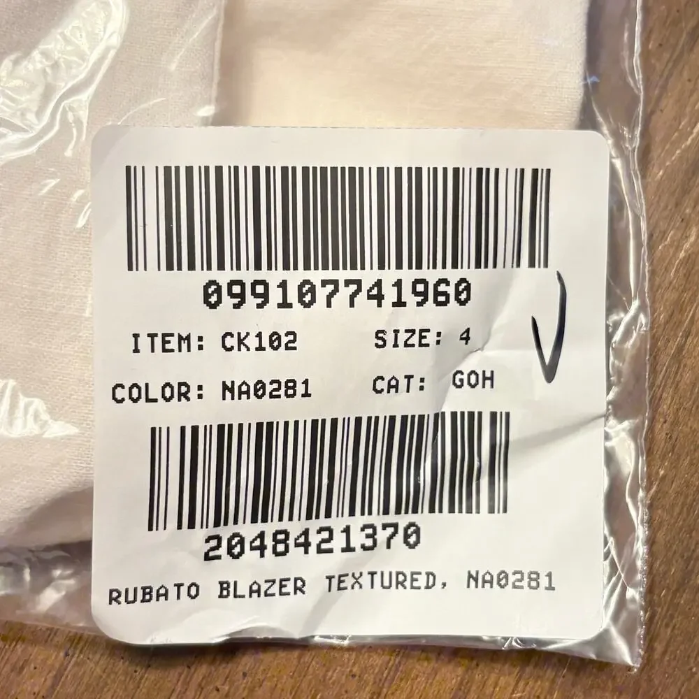 J.Crew Easy Fit Blazer 4 White Cream NWT Textured Cotton CK102 J.Crew Jacket